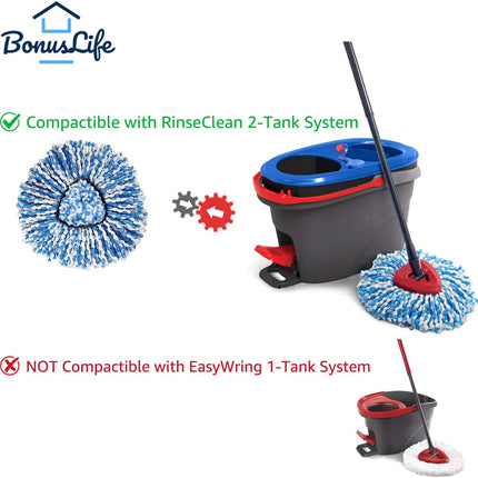 3-Pack Mop Head Refill for O-Cedar RinseClean Spin Mop – Microfiber Replacement