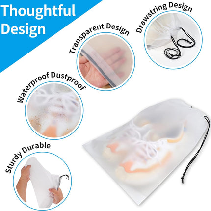 5PCS Waterproof Travel Shoe Bags – Drawstring Storage Bags for Packing & Travel