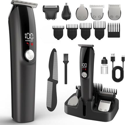 6-in-1 Beard Trimmer & Hair Clipper Kit, Waterproof Cordless Grooming Set for Men