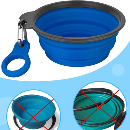 2-Pack Collapsible Dog Bowls with Bottle Carrier – Foldable, 15oz, for Travel