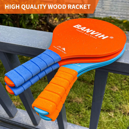 4-Racket Badminton Set, 12 Birdies & 2 Balls, Portable Outdoor Beach Yard Game