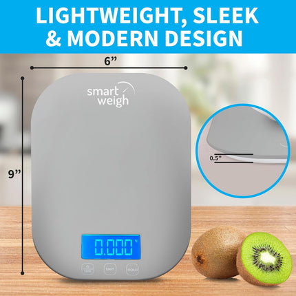 Gray Digital Kitchen Scale – Accurate for Cooking, Baking, and Meal Prep