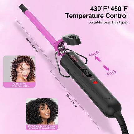 Small Barrel Curling Iron 3/8 Inch for Tight Curls & Short Hairstyles