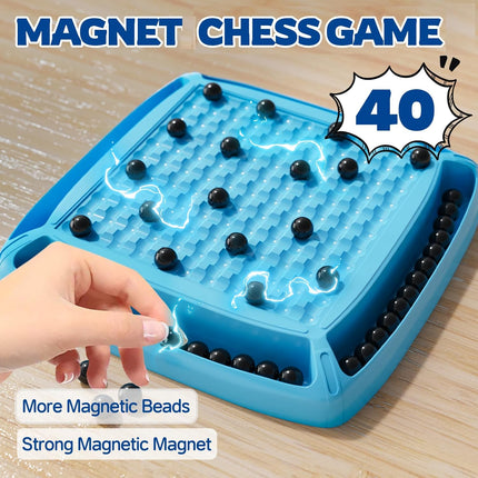 Magnetic Chess Game with 40 Pieces Family Board Game for Kids Adults Blue