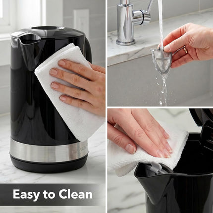 1.8L Electric Tea Kettle 1500W Fast Boil Water Boiler Black KP413B BPA-Free