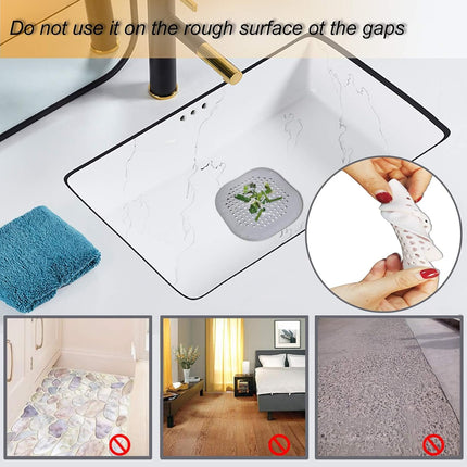 2-Pack Silicone Hair Drain Catcher with Suction Cups, Shower Bathtub Sink, Grey White