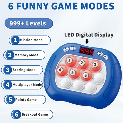 LED Pop Game Fidget Toy – 6 Modes, Quick Push, Electric Bubble Popper
