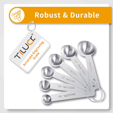 10 Piece Stainless Steel Measuring Cups and Spoons Set for Cooking Baking Use