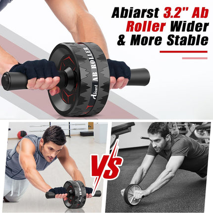 Ab Workout Equipment for Men & Women with Exercise Wheel and Knee Support