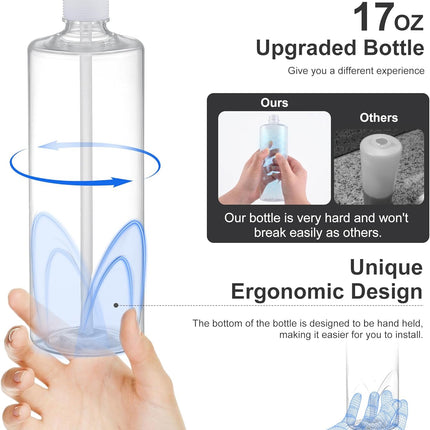 Sink Soap Dispenser – Built-in, Brushed Nickel Pump with 17oz PET Soap Bottle