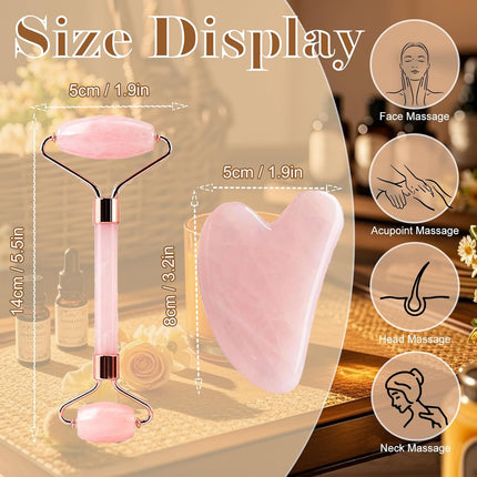 Facial Massage Roller Set, Face Depuffing Tool, Resin Skincare Massager for Daily Care