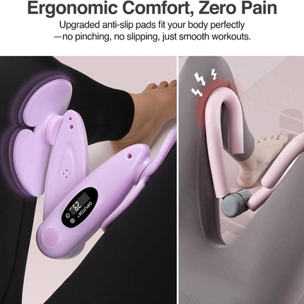 Thigh Trainer for Women, 360° Inner Thigh Exerciser with 3 Kegel Resistance Bands