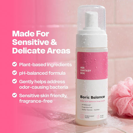Her Fantasy Box Boric Balance Yoni Foam Wash pH-Balancing Feminine Cleanser 6 oz