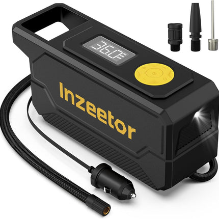 150 PSI Tire Inflator – Portable Air Compressor, 12V DC, Digital Gauge & LED Light