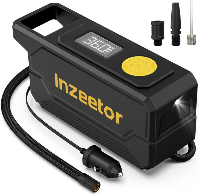 150 PSI Tire Inflator – Portable Air Compressor, 12V DC, Digital Gauge & LED Light