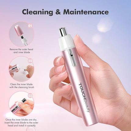 Electric Ear & Nose Hair Trimmer – Painless, Mini, Portable with Travel Case