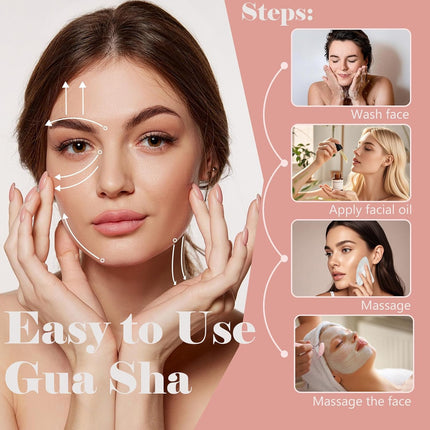 Facial Massage Roller Set, Face Depuffing Tool, Resin Skincare Massager for Daily Care