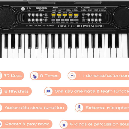 37-Key Kids Keyboard Piano, Portable Electronic Musical Toy, Educational Gift
