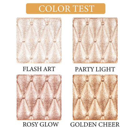4-Color Highlighter Makeup Palette, Shimmer Bronze Contour, Illuminating Eyeshadow Set