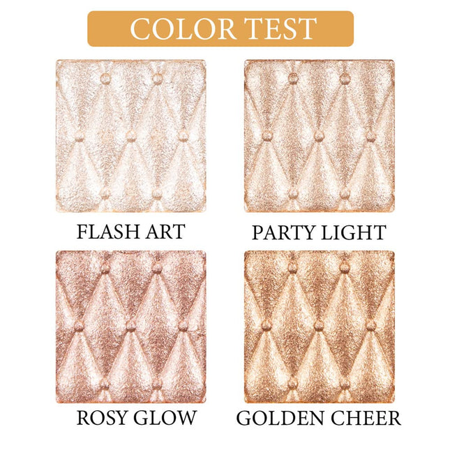 4-Color Highlighter Makeup Palette, Shimmer Bronze Contour, Illuminating Eyeshadow Set