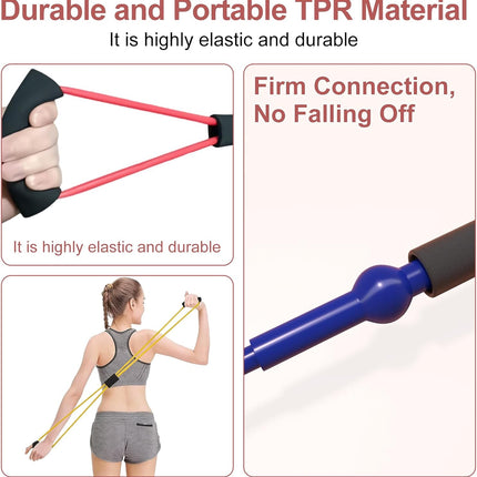 3-Pack Figure 8 Resistance Bands – Foam Handles for Full Body Workouts