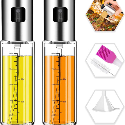 2 Pack Olive Oil Sprayer Bottles Refillable Cooking Oil Mister for Kitchen