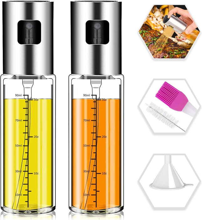 2 Pack Olive Oil Sprayer Bottles Refillable Cooking Oil Mister for Kitchen