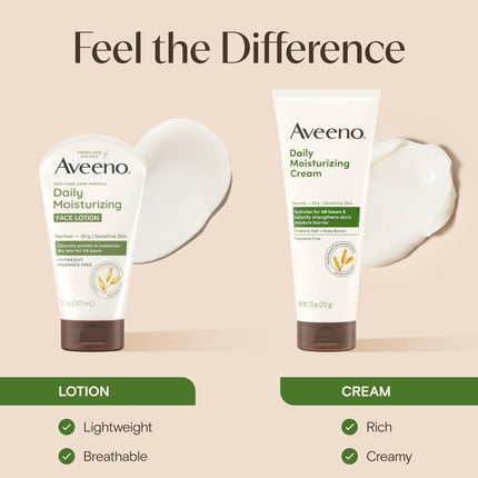 Daily Moisturizing Face Lotion with Prebiotic Oat for Sensitive Skin Hydration