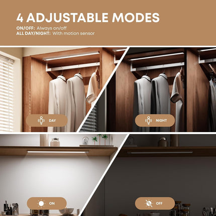 Wireless Under Cabinet Lights 2 Pack, 8.3" LED Motion Sensor, 1500mAh Rechargeable