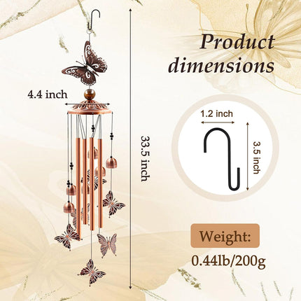 Butterfly Wind Chimes – Aluminum Tube, Outdoor Garden & Patio Decor