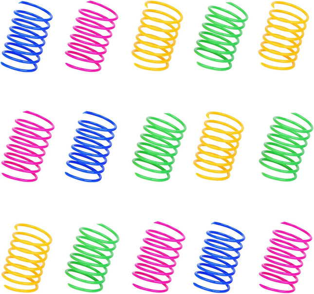 100 Pack Colorful Spiral Spring Cat Toys for Kittens Interactive Play