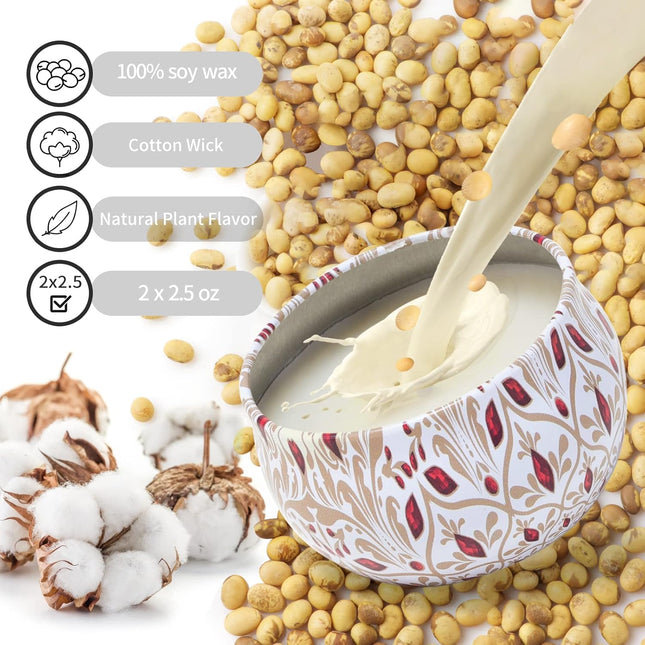 2 Pack Scented Candles 2.5 oz Cherry & Vanilla Natural Mini Stress Relief