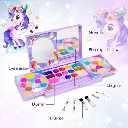 Kids Makeup Kit for Girls – Real, Washable Cosmetic Toy, Birthday Gift