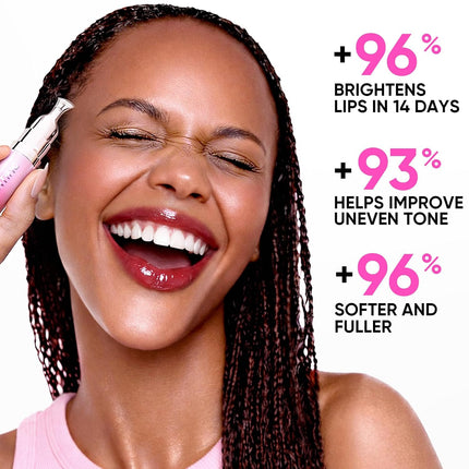 Brightening Lip Serum 0.33oz, Peptide Squalane Tinted Lip Gloss for Plump Lips