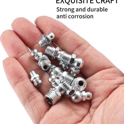 60 Pcs Metric Grease Fittings Kit M6 M8 M10 Hydraulic Grease Zerk Assortment
