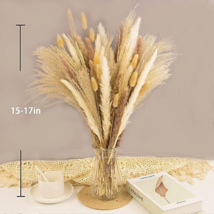 65PCS Pampas Grass Decor – Dried Flowers, Bunny Tails & Boho Bouquet
