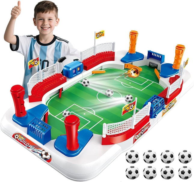 Mini Foosball Table Soccer Game for Kids & Adults with Dual Flipper Controls
