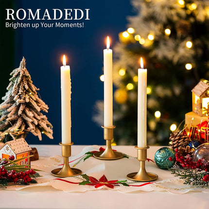 2-Pack Gold Candlestick Holders – Taper Candles, Wedding & Home Decor