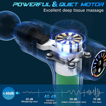 Percussion Massage Gun with 10 Massage Heads for Muscle Recovery & Relaxation
