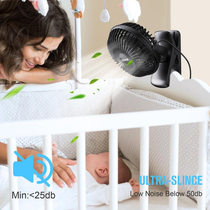 Small Clip-On Fan, USB Powered, 3 Speeds, Strong Airflow for Desk Use