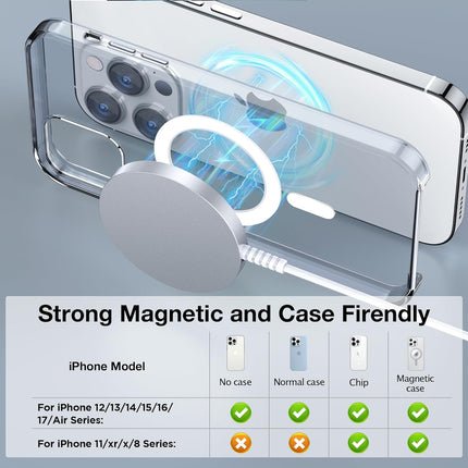 Portable MagSafe Wireless Charger for iPhone Series & AirPods with Aluminum
