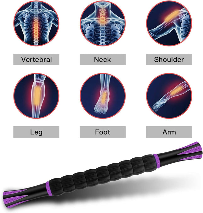Muscle Roller Stick 18 Inch for Deep Tissue Massage and Myofascial Relief