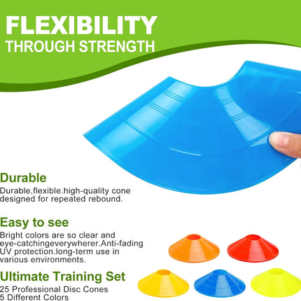 Football Training Cones 25/50/100Pcs with Carry Bag for Indoor Outdoor