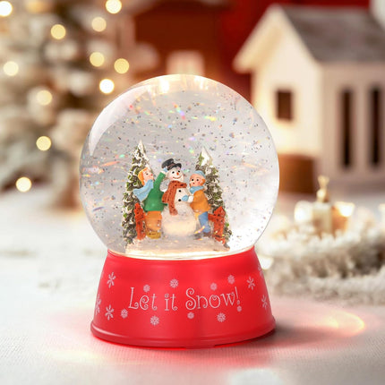 Christmas Snow Globe 120mm Snowman Musical Lamp Timer USB Holiday Decor