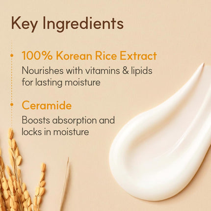 Rice Ceramide Cream Hydrating Face Moisturizer Dry Combination Skin 1.69 oz