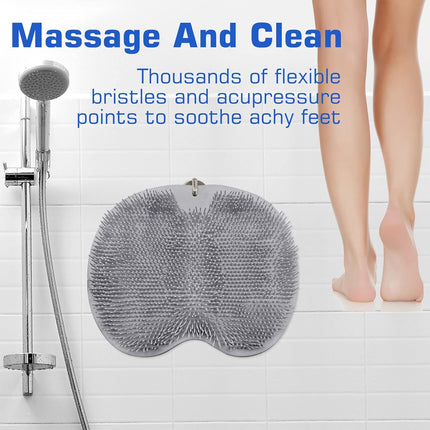 Shower Foot Scrubber Mat – Wall Mounted, Exfoliating, Suction Cups