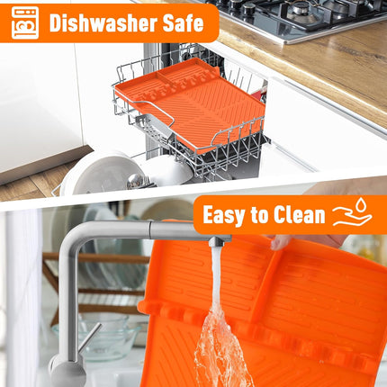 Orange Silicone Grill Mat for Blackstone & BBQ Griddles – Drip & Spatula Mat