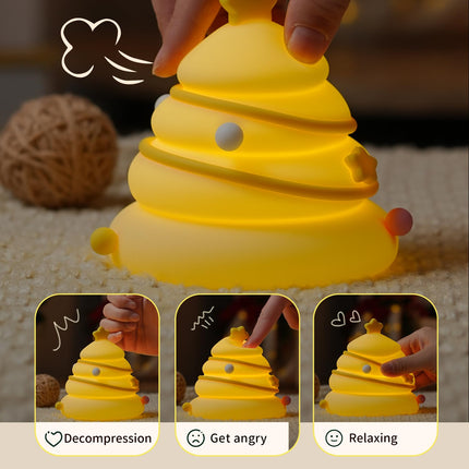 LED Christmas Tree Night Light – Dimmable Silicone Lamp for Kids & Nursery