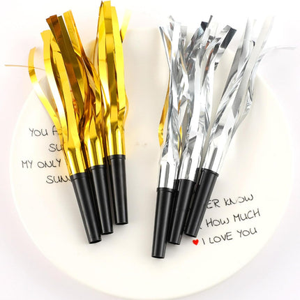 24-Piece New Year’s Eve Noise Makers – Gold & Silver Party Blowers Set
