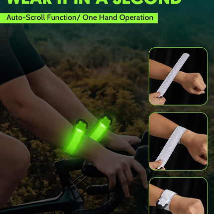 2-Pack Rechargeable LED Armbands, 5 Colors 3 Modes, High Visibility Night Safety